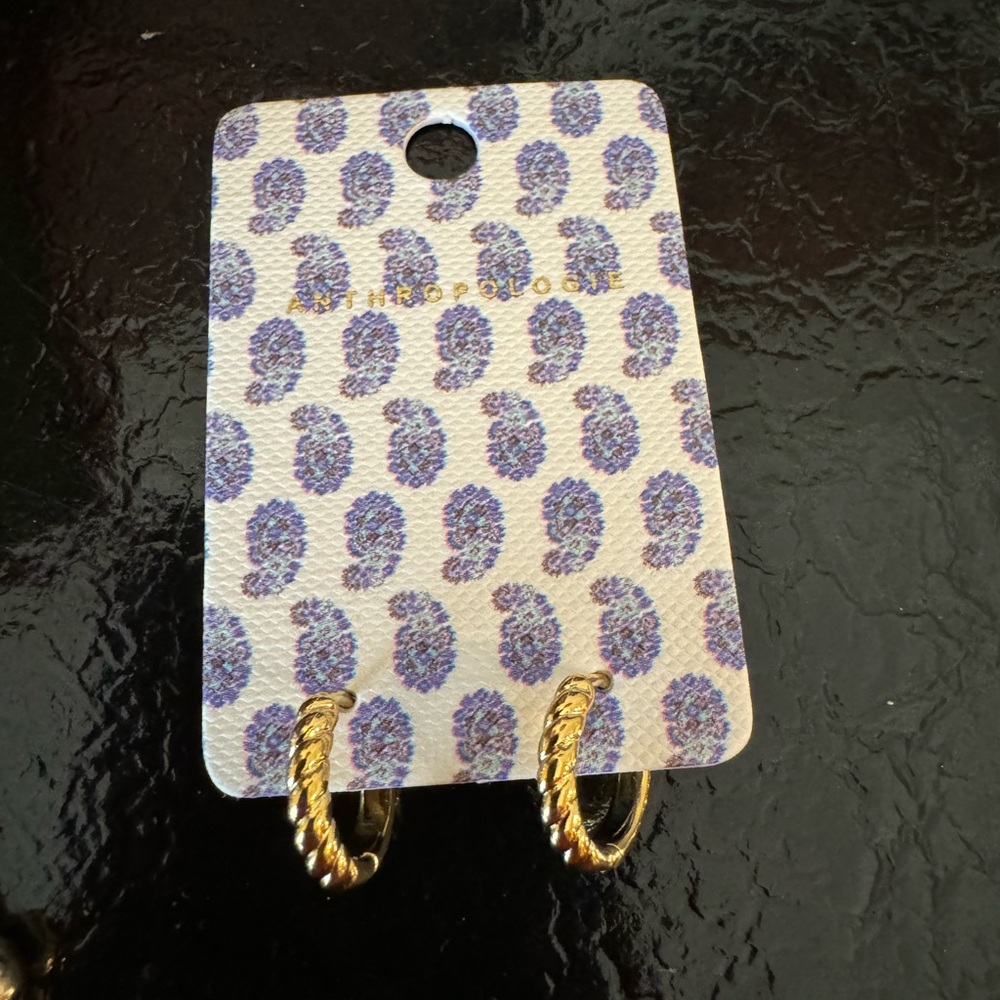 Anthropologie Huggie Twist Rope Earrings NWT